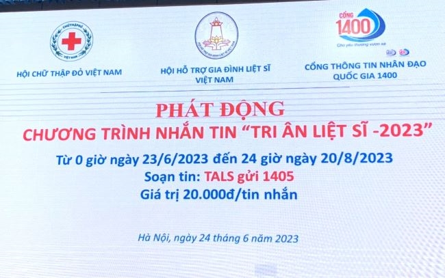 Phát động chương trình nhắn tin “Tri ân liệt sỹ – 2023″